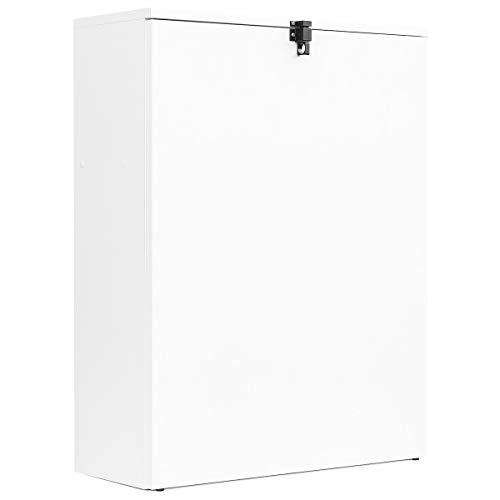 COMIFORT Escritorio Colgante - Mesa de Pared Plegable con Librería de Estructura Firme, Moderna y Minimalista con Baldas Espaciosas y de Gran Capacidad, Color Blanco