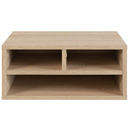 COMIFORT Soporte para Impresora- Funcional Elevador para Fax con Estantes de Gran Capacidad, Muy Resistente, de Estilo Moderno y Minimalista, Color Roble