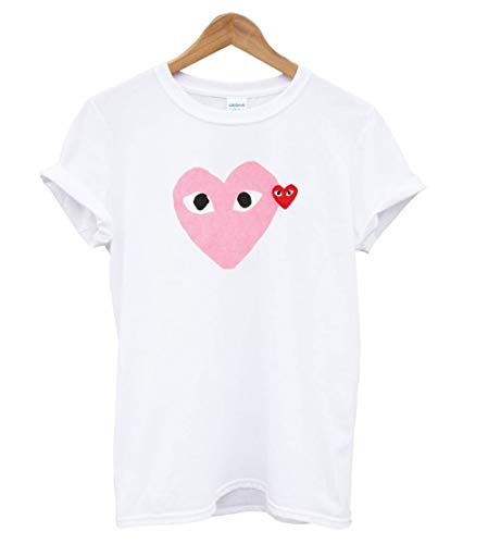 Comme Des G.arcons Play Women's Double Heart Logo T Shirt - T Shirt For Men and Women.