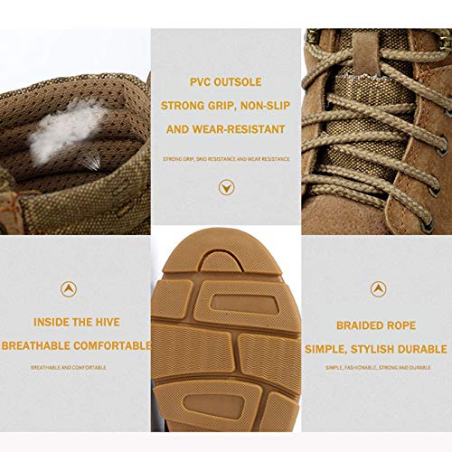 Cómodo Zapatillas de Trabajo de Seguridad, Punta Acero Zapatos de Trabajo Hombre Anti-rotura Y Anti-pinchazos, Calzado Seguridad para Industria,Amarillo,UK5.5