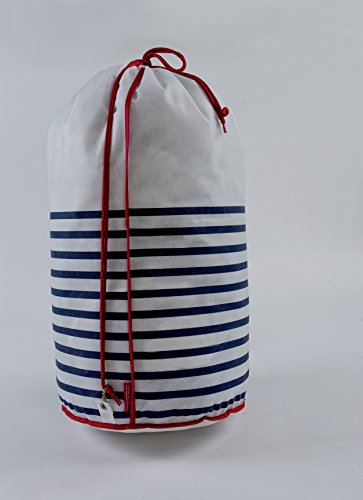 Compactor Bolsa para la Colada, Marinero, Polipropileno, Diámetro 35 x H.70 cm, RAN5300, Non Woven 75Gm, Blanco/Azul, 35 cm
