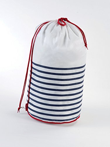 Compactor Bolsa para la Colada, Marinero, Polipropileno, Diámetro 35 x H.70 cm, RAN5300, Non Woven 75Gm, Blanco/Azul, 35 cm