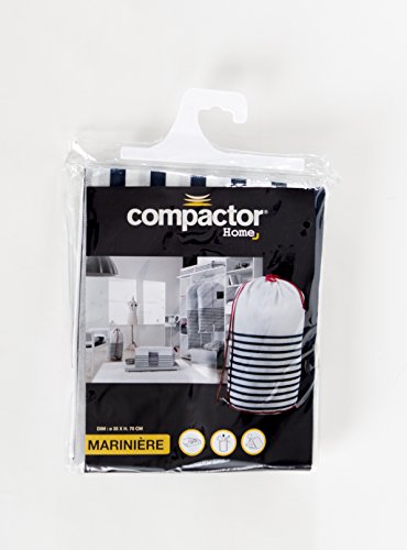 Compactor Bolsa para la Colada, Marinero, Polipropileno, Diámetro 35 x H.70 cm, RAN5300, Non Woven 75Gm, Blanco/Azul, 35 cm