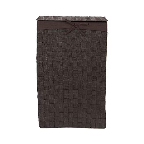 Compactor Incrustaciones de 38 cm cinturón Tex rayón Cesta para la Ropa Sucia con Tapa y Lino en el Interior, Chocolate, Belt, Marrón, No No applicable