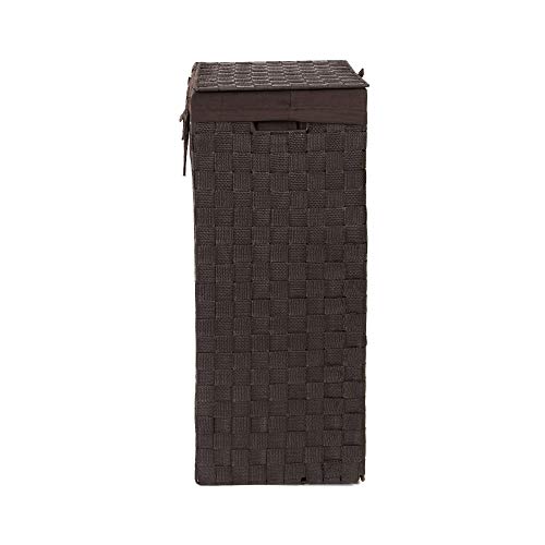 Compactor Incrustaciones de 38 cm cinturón Tex rayón Cesta para la Ropa Sucia con Tapa y Lino en el Interior, Chocolate, Belt, Marrón, No No applicable