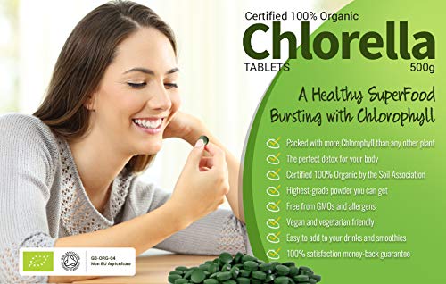 Comprimidos De Clorela De Pared Celular Rota Orgánica, (300 x 500mg), MySuperFoods, Increíble alto contenido de Clorofila, Repleto de nutrientes, certificado como producto orgánico