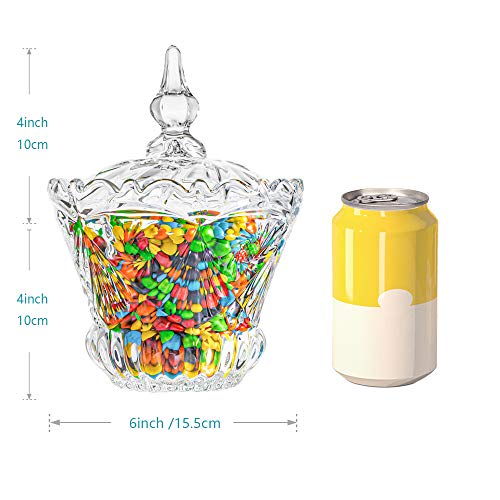 ComSaf Bomboneras de Cristal con Tapa, Botes para Alimentos, Tarros para Dulces Galletas Caramelos, Decorativa Buffet Jarra para Hogar Partido Boda Cumpleaños, Caja Chuches para Café Restaurante