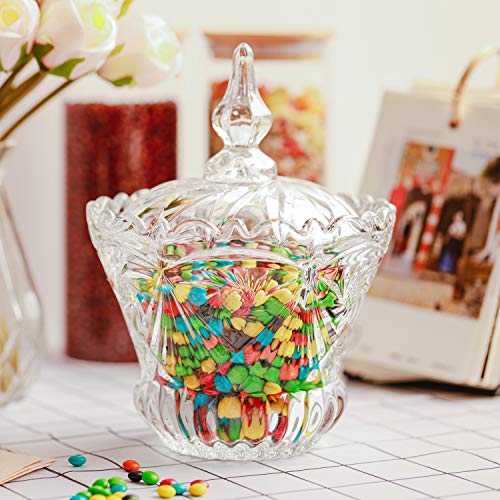 ComSaf Bomboneras de Cristal con Tapa, Botes para Alimentos, Tarros para Dulces Galletas Caramelos, Decorativa Buffet Jarra para Hogar Partido Boda Cumpleaños, Caja Chuches para Café Restaurante