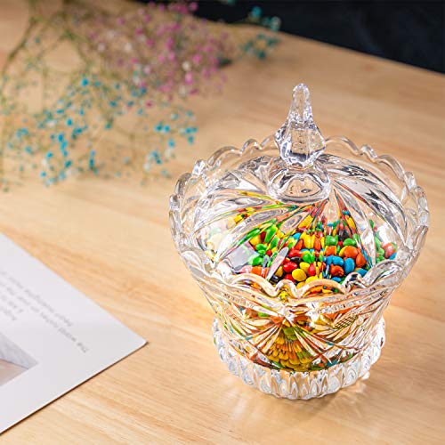 ComSaf Bomboneras de Cristal con Tapa, Botes para Alimentos, Tarros para Dulces Galletas Caramelos, Decorativa Buffet Jarra para Hogar Partido Boda Cumpleaños, Caja Chuches para Café Restaurante