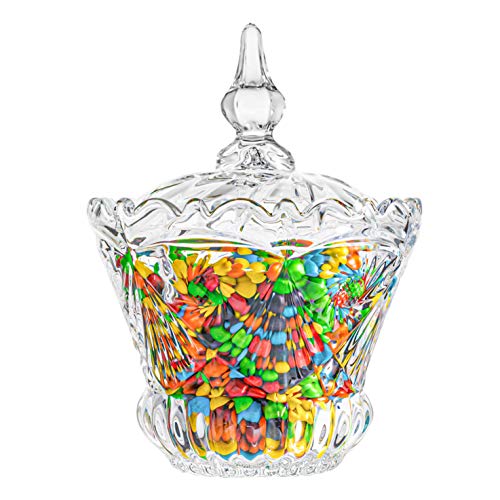 ComSaf Bomboneras de Cristal con Tapa, Botes para Alimentos, Tarros para Dulces Galletas Caramelos, Decorativa Buffet Jarra para Hogar Partido Boda Cumpleaños, Caja Chuches para Café Restaurante