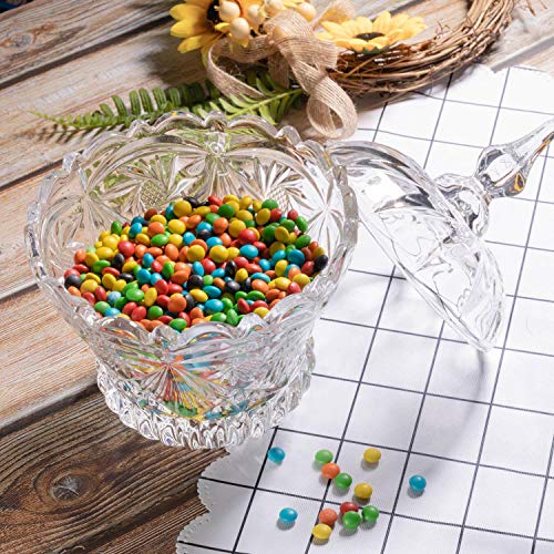 ComSaf Bomboneras de Cristal con Tapa, Botes para Alimentos, Tarros para Dulces Galletas Caramelos, Decorativa Buffet Jarra para Hogar Partido Boda Cumpleaños, Caja Chuches para Café Restaurante