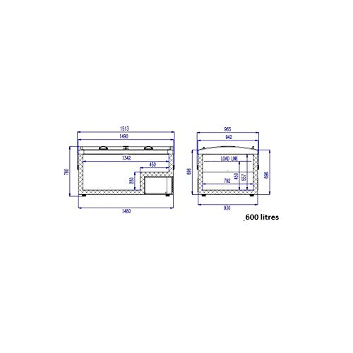 Conbisteel - Congelador de cristal profesional de 600 a 1000 litros 2013 mm