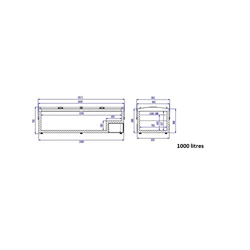 Conbisteel - Congelador de cristal profesional de 600 a 1000 litros 2013 mm