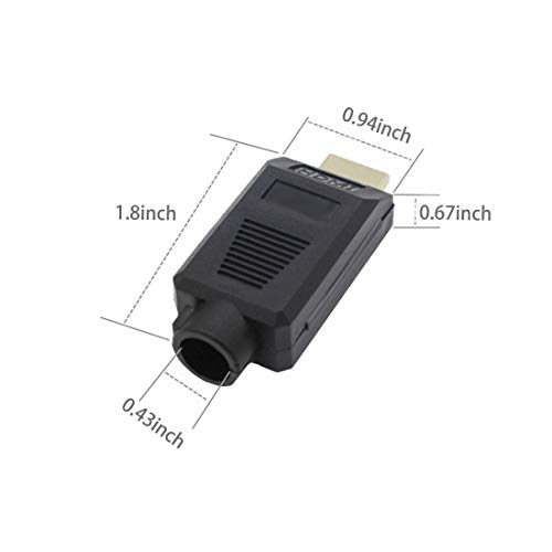 Conector HDMI Macho sin Soldadura, Conector de Soldadura con Cubierta de plástico