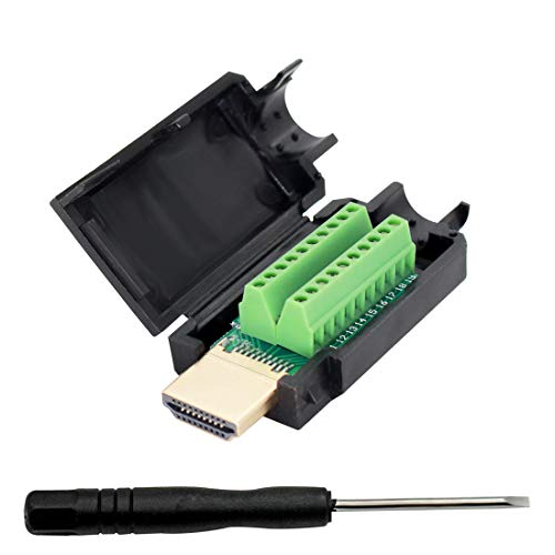 Conector HDMI Macho sin Soldadura, Conector de Soldadura con Cubierta de plástico