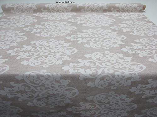 Confección Saymi Mantel Antimanchas Ref. Damasco Grand Culla, Tejido Acabado en Teflon®, Medida 138x200