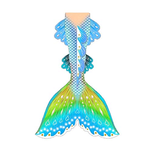Conjunto con Cola De Sirena Cola De Sirena para Nadar Traje De Bano Sirena Niños/Adultos/Hombres/Mujeres/Piscinas/Fotos(Color:Multicolor 1)