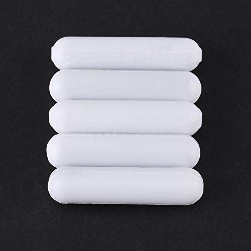 Conjunto de barras de agitación de laboratorio 5 piezas PTFE Mezclador de agitador magnético Spinner de laboratorio Tipo-C Blanco para uso en laboratorio Mezclador magnético(C7*30mm)
