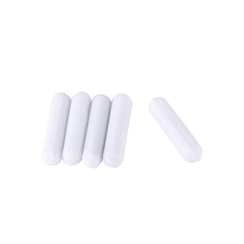 Conjunto de barras de agitación de laboratorio 5 piezas PTFE Mezclador de agitador magnético Spinner de laboratorio Tipo-C Blanco para uso en laboratorio Mezclador magnético(C7*30mm)