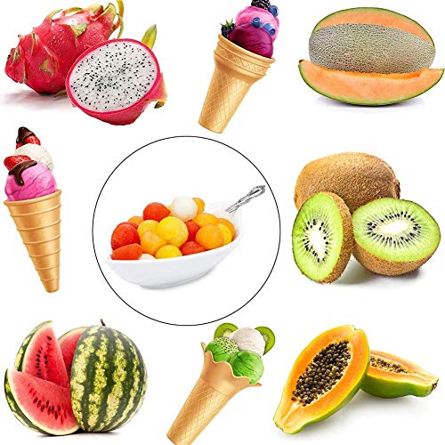 Conjunto De Formas De Cortador De Frutas Gatito De Helado De Acero Inoxidable Cuchara De Melón De Fruta
