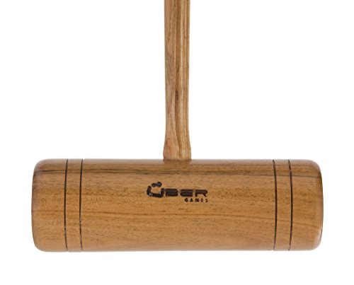 Conjunto para croquet (6 jugadores, con 2 tamaños de mazos 2 x 34" y 4 x 38", 6 bolas compuestas, 6 argollas de acero, martillo, pinzas, banderas y estaca de centro, en bolsa de nylon de transporte)