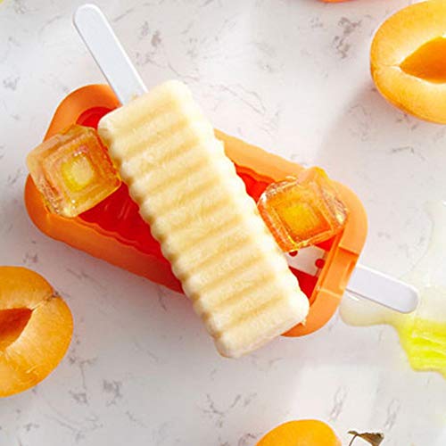 Conquror - 4 moldes de silicona para hacer helados de hielo/polos con zumo congelado naranja
