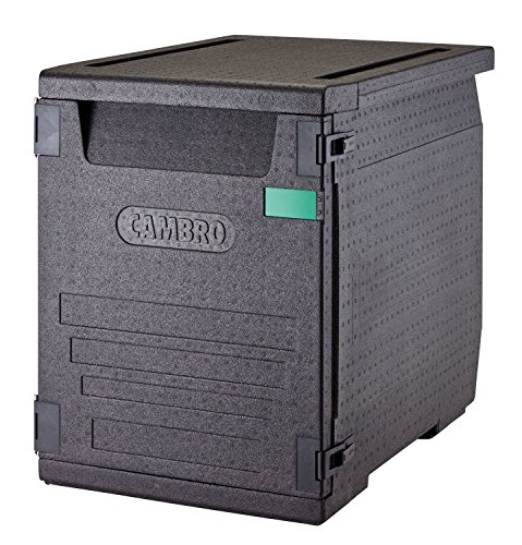 Contenedor isotérmico con carga frontal Cam Gobox para bandejas de 60x40 cm con 9 guías 126 L - 77 x 54 x 68,7 cm (M.Ext) - 61,5 x 41 x 58,5 cm (M.Int) - Negro