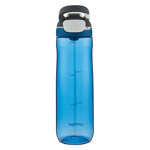 Contigo Cortland Botella de agua, 24 onzas, jade gris, color Mónaco, tamaño 24oz, 2.75 x 3.63 x 10.25inches