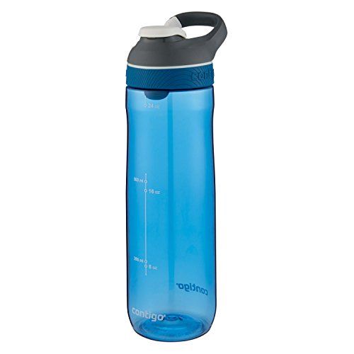 Contigo Cortland Botella de agua, 24 onzas, jade gris, color Mónaco, tamaño 24oz, 2.75 x 3.63 x 10.25inches