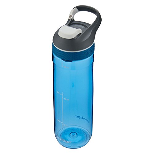 Contigo Cortland Botella de agua, 24 onzas, jade gris, color Mónaco, tamaño 24oz, 2.75 x 3.63 x 10.25inches