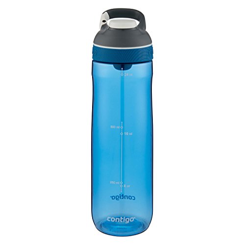 Contigo Cortland Botella de agua, 24 onzas, jade gris, color Mónaco, tamaño 24oz, 2.75 x 3.63 x 10.25inches