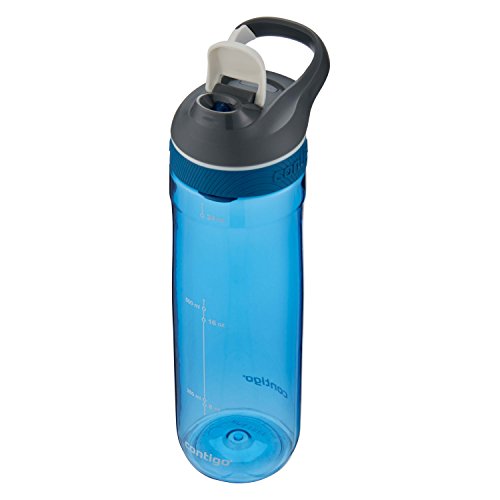 Contigo Cortland Botella de agua, 24 onzas, jade gris, color Mónaco, tamaño 24oz, 2.75 x 3.63 x 10.25inches