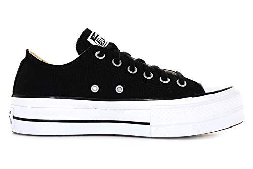 Converse Chuck Taylor CTAS Lift Ox Canvas, Zapatillas para Mujer, Negro (Black/White/White 001), 40 EU