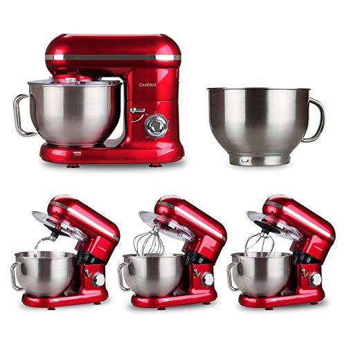 Cookmii Batidora Amasadora Repostería, Amasadoras de pan Práctica, Robot de cocina Multifuncional, Amasadoras de pan Profesional Estable Rápido, 6 Velocidades 5.5L Solid Max 1090W