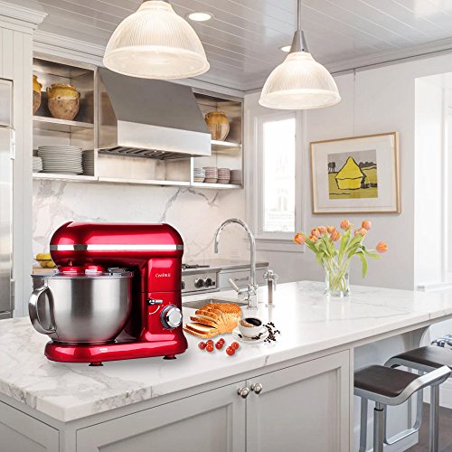 Cookmii Batidora Amasadora Repostería, Amasadoras de pan Práctica, Robot de cocina Multifuncional, Amasadoras de pan Profesional Estable Rápido, 6 Velocidades 5.5L Solid Max 1090W
