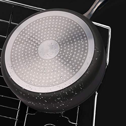 COOKSMARK Kingbox Batería de Cocina 10 piezas Juego de Ollas y Sartenes Antiadherentes de Aluminio Juego de Cacerolas con Tapas de Cristal Apta para el lavavajillas Gris