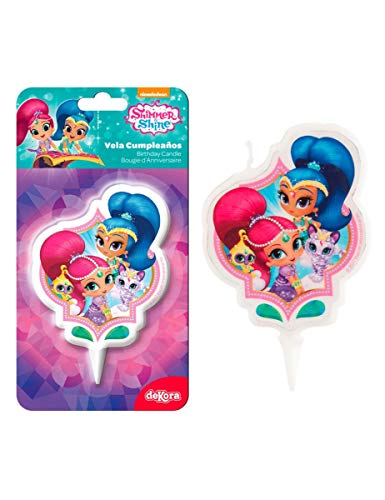 COOLMP – Juego de 6 Velas Shimmer and Shine 7 cm – Talla única – Decoración y Accesorios de Fiesta, animación, cumpleaños, Boda, Evento, Juguete, Globo