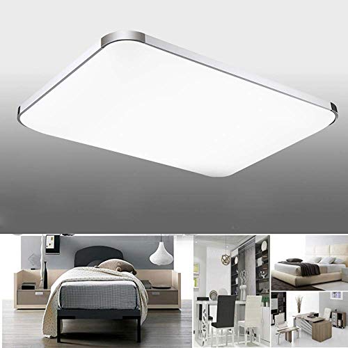 COOSNUG Luces de techo 72W Lámpara de techo ultradelgada LED ultradelgada Lámpara de la sala de estar del dormitorio moderno de la cocina (Plata regulable 3000-6500K)