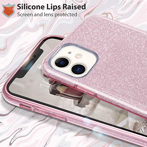 Coovertify Funda Purpurina Brillante Rosa iPhone 11, Carcasa Resistente de Gel Silicona con Brillo Rosa para Apple iPhone 11 (6,1")