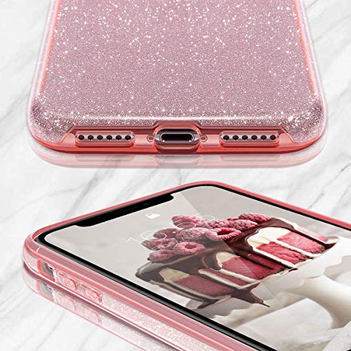 Coovertify Funda Purpurina Brillante Rosa iPhone 11, Carcasa Resistente de Gel Silicona con Brillo Rosa para Apple iPhone 11 (6,1")
