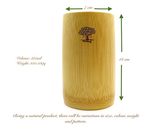 Copas de bambú/libre de melamina/reutilizables/libre de BPA, ecológico/niños y adultos/bebidas calientes o frías/juego de 2 con 4 pajitas de bambú, un limpiador de pajitas y bolsa de viaje de lona