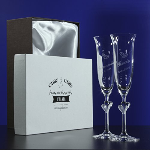 Copas de Novios Corazon grabadas