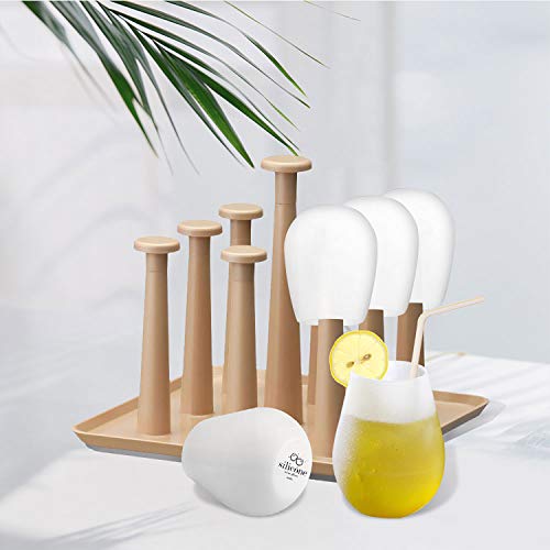 Copas de vino de silicona, irrompible, juego de 6 vasos de vino, plegables y ecológicas, para camping, senderismo, viajes, picnic, playa, piscina, barco (blanco)