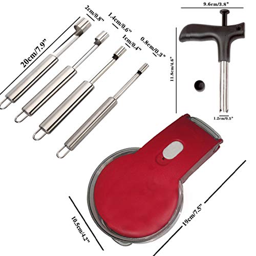 Coralpearl Deshuesador Cerezas Aceituna,Cherry Olive Stoner Pitter, Coco Abridor Cuchillo Herramienta,Vide-pomme Remover,Descorazonador Manzana,Deshuesador de Núcleo,Removedor de Semilla de Fruta (6)