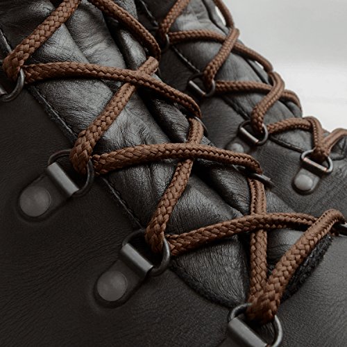 Cordones Redondos para Botas Miscly [3 Pares] Cordones Reforzados y Duraderos para Botas, Calzado de Seguridad y Zapatos de Senderismo - 5 mm Diámetro (183cm, Marrón)