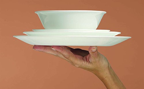 CORELLE - Plato Llano Grande, de Vidrio Vitrelle, Modelo Winter Frost Blanco, 26 cm, Paquete de 6