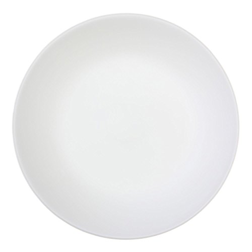 CORELLE - Plato Llano Grande, de Vidrio Vitrelle, Modelo Winter Frost Blanco, 26 cm, Paquete de 6