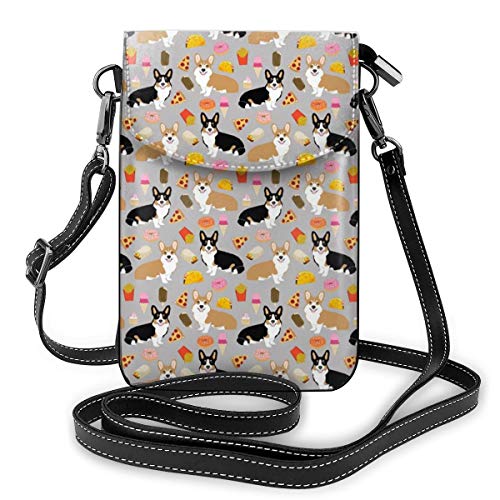 Corgi Pizza - Bolso bandolera pequeño para teléfono