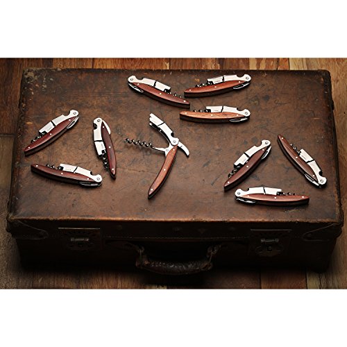 CORKAS Sacacorchos de Camarero, Abrebotellas, Sacacorchos Profesional, Foil Cortador, Sacacorchos Vino de Acero Inoxidable y con Cuchilla Cortacapsulas, Utensilios de Bar y Cocina