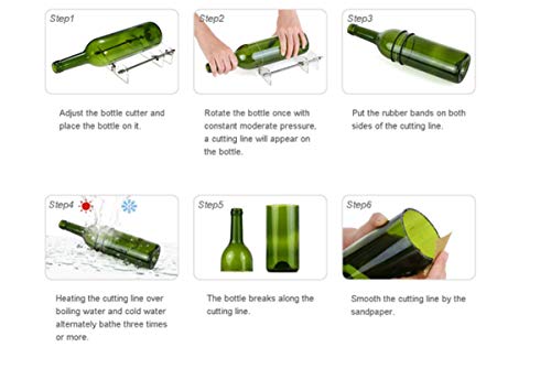 Cortador de Botellas de Cristal,Biluer 2PCS Cortador de Botellas de Vidrio Glass Cutter Tool para El Corte De Botellas De Vino Habitaciones Decoración De Bares para La Fabricación De Artesanías